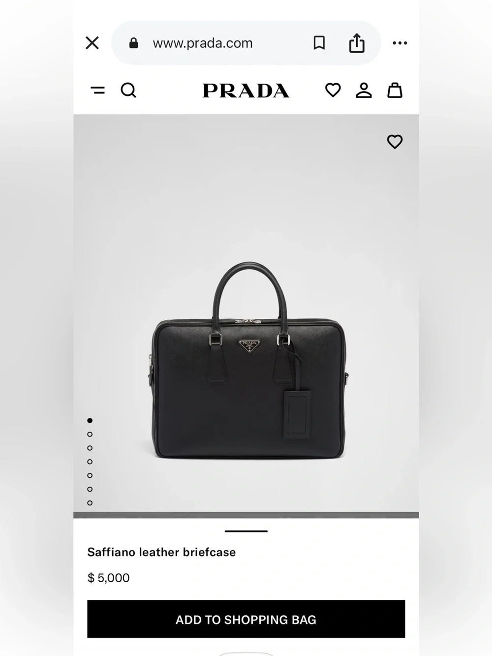 Authentic Vintage Prada Black Saffiano Leather Briefcase